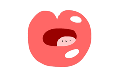 Gif animé bouche mache
